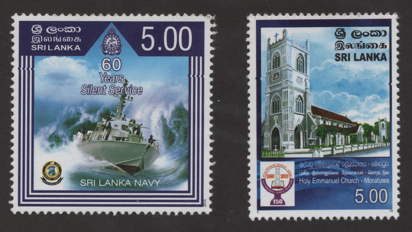 SCG153 Sri Lanka Commemorative Stamps – Navy Anniversary & Church Bicentenary