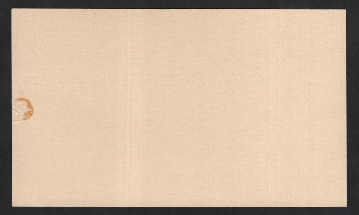 SCG13690 - United States Jefferson Postal Card – 1¢ Green Revalued to 2¢ (P.O. Dept. Overprint)