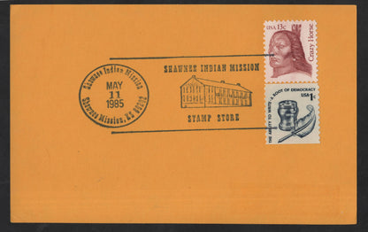 SCG13691 - Shawnee Indian Mission Stamp Store Pictorial Cover – Kansas (1985)