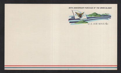 SCG13696 - United States 6¢ Airmail Postal Envelope – 50th Anniversary of the Purchase of the Virgin Islands