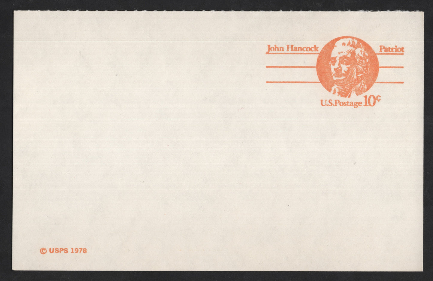 SCG13679 - United States 10¢ John Hancock “Patriot” Postal Card – 1978