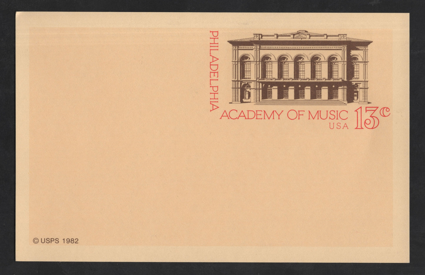 SCG13680 - Philadelphia Academy of Music – 13¢ Postal Stationery Card