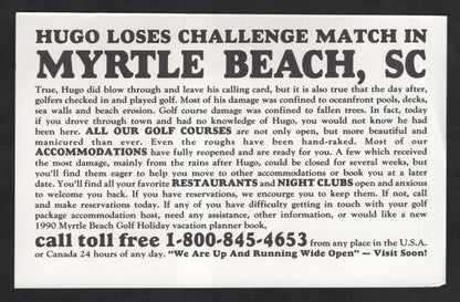 SCG13684 - USA 15¢ America the Beautiful – Myrtle Beach Golf Holiday Advertising Envelope (Post-Hurricane Hugo Promotion)