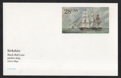 SCG13685 - Yorkshire – Black Ball Line Packet Ship Postal Card