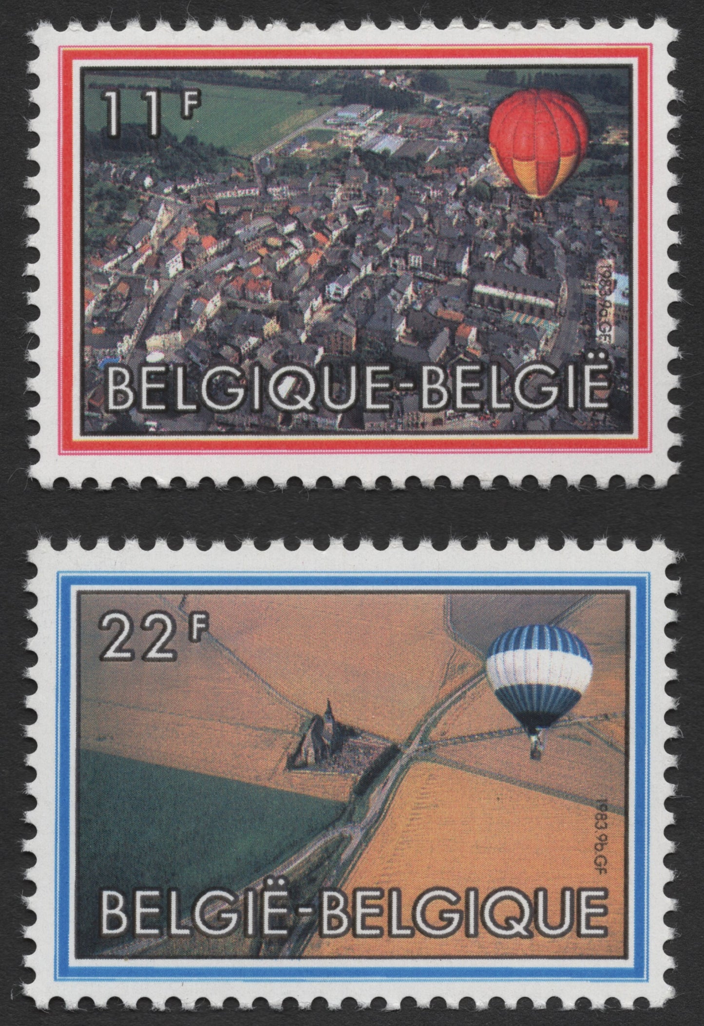 SCG486 - Belgium Hot Air Balloon Aerial Views Stamp Set