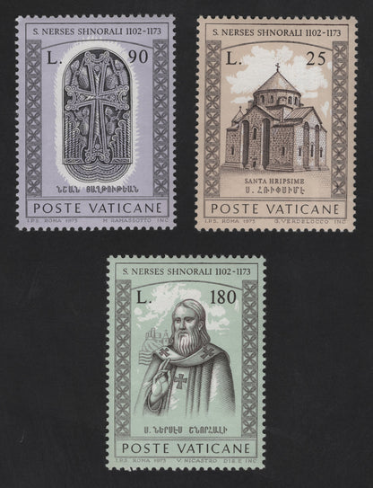 SCG13136 - Vatican City 1973 – St. Nerses Shnorhali Armenian Church Commemorative Stamp Set