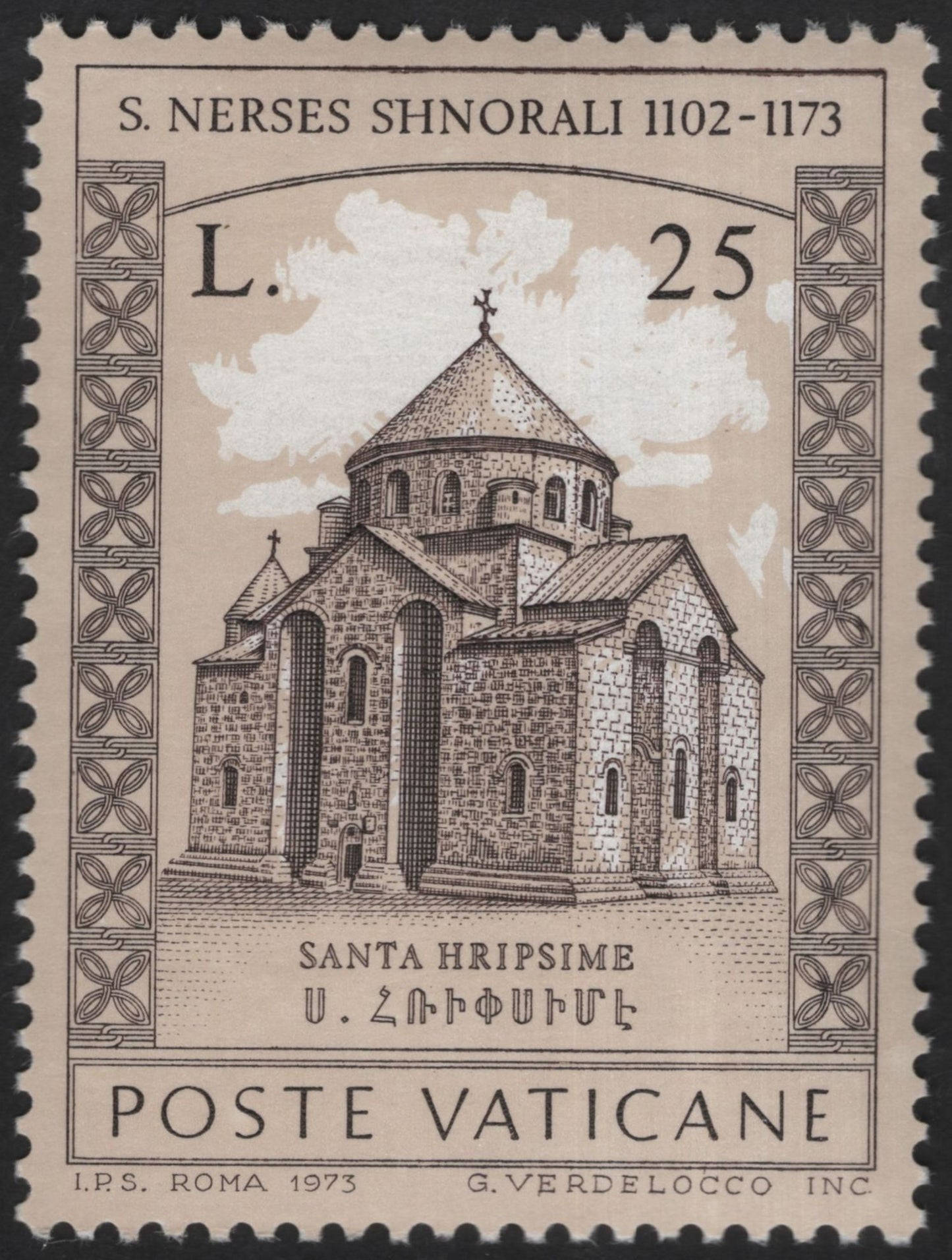 SCG13136 - Vatican City 1973 – St. Nerses Shnorhali Armenian Church Commemorative Stamp Set