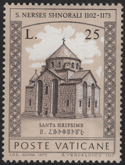 SCG13136 - Vatican City 1973 – St. Nerses Shnorhali Armenian Church Commemorative Stamp Set