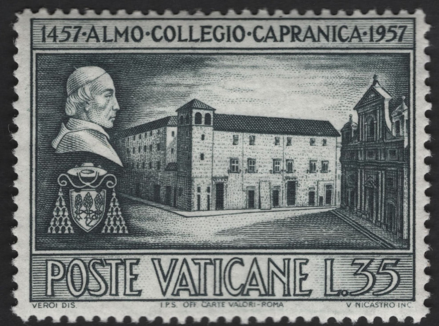 SCG13137 - Vatican City 1957 – Almo Collegio Capranica 500th Anniversary Commemorative Stamps
