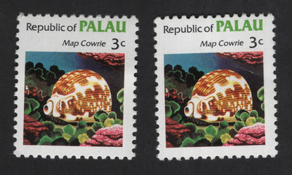 SCG13138 - Palau 3¢ Map Cowrie Shell Marine Life Stamp