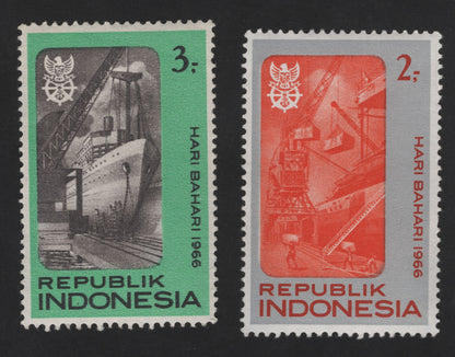 SCG13142 - Indonesia 1966 Maritime Day – Shipyard & Port Industry Stamps