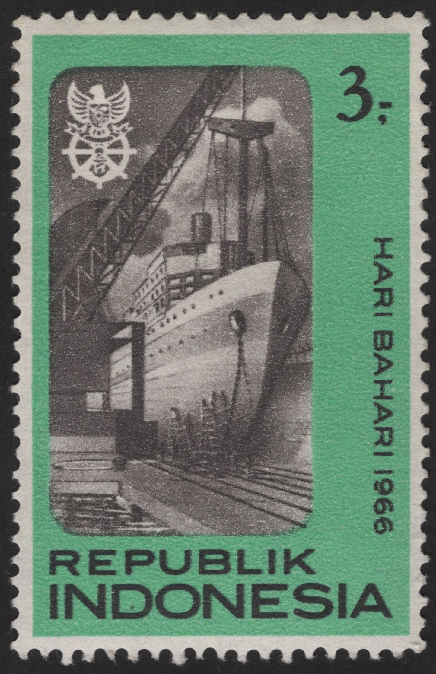 SCG13142 - Indonesia 1966 Maritime Day – Shipyard & Port Industry Stamps