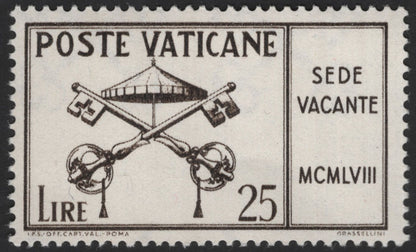 SCG13198 - Vatican City 1958 “Sede Vacante” Issue – Papal Interregnum (15L, 25L, 60L)