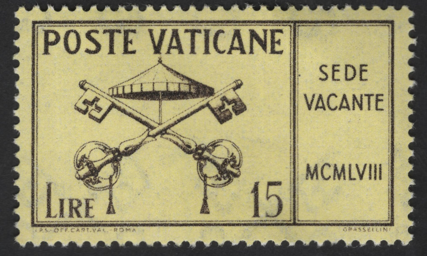 SCG13198 - Vatican City 1958 “Sede Vacante” Issue – Papal Interregnum (15L, 25L, 60L)