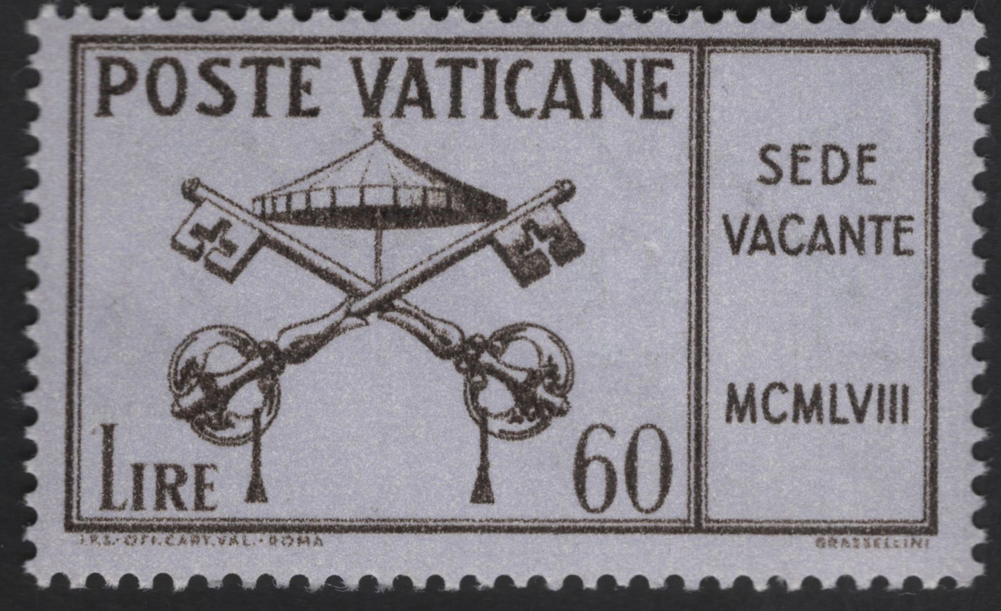 SCG13198 - Vatican City 1958 “Sede Vacante” Issue – Papal Interregnum (15L, 25L, 60L)