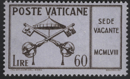 SCG13198 - Vatican City 1958 “Sede Vacante” Issue – Papal Interregnum (15L, 25L, 60L)