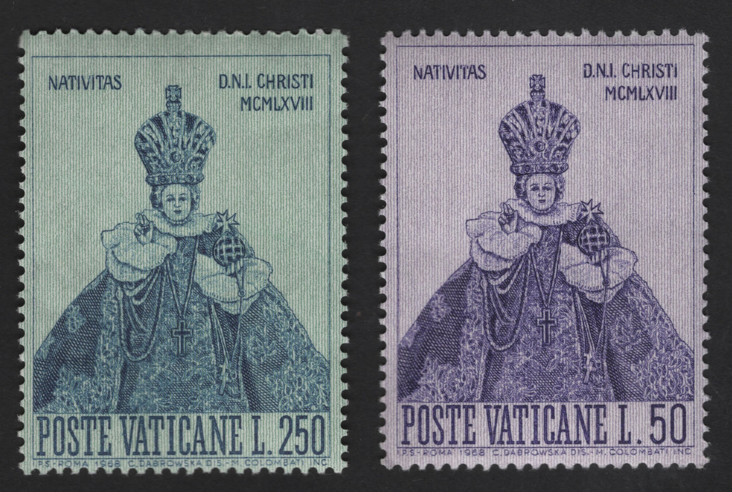 SCG13143 - Vatican City 1968 Nativity of Christ – Infant Jesus of Prague Stamp Set