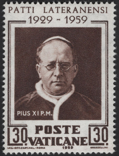 SCG13200 - Vatican City 1959 – 30th Anniversary of the Lateran Treaty (Pope Pius XI)