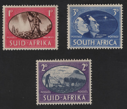 SCG13193 - Union of South Africa 1d, 2d & 3d Pictorial Series – Mining, Agriculture and Historical Portraits