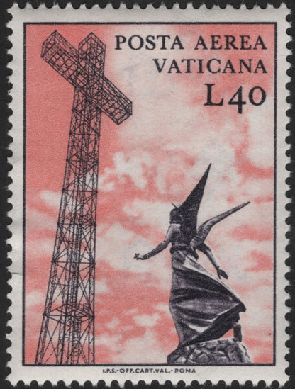 SCG13196 - Vatican City 1948–1951 Airmail Stamps – Vatican Radio Transmission Tower (L40 & L200)