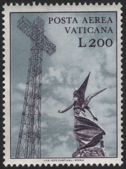 SCG13196 - Vatican City 1948–1951 Airmail Stamps – Vatican Radio Transmission Tower (L40 & L200)