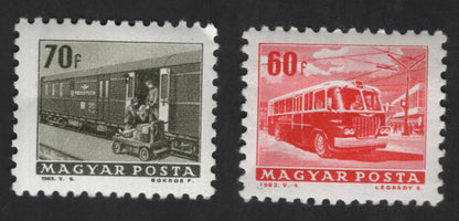 SCG13256 - Hungary 1963 Transport & Industry Stamps – Railway Freight Loading and Trolleybus