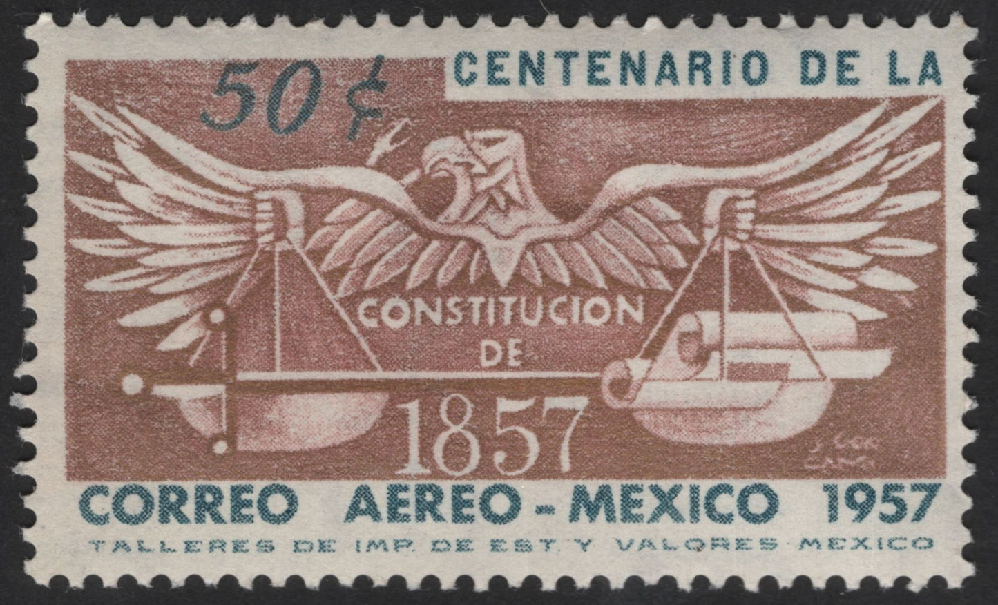 SCG13254 - Mexico 1957 Airmail – Centenary of the Constitution of 1857