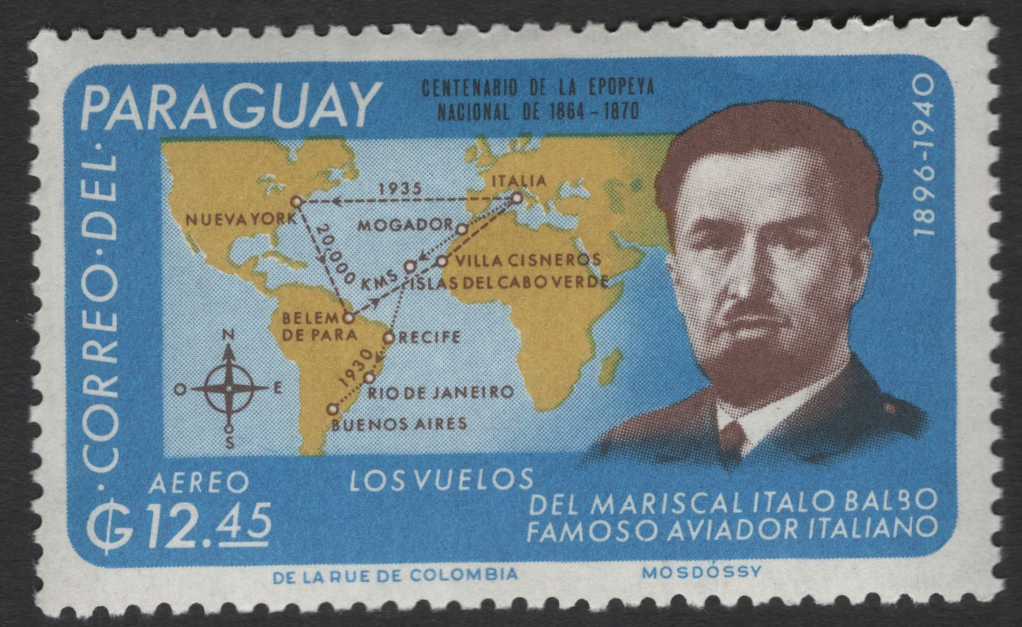 SCG11839 - Paraguay – Scientific Innovation & Aviation Commemoratives (Centenario de la Epopeya Nacional 1864–1870 Issue)