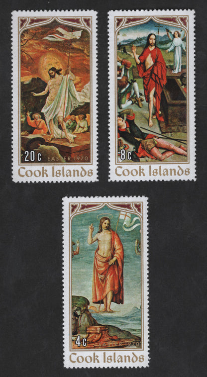 SCG13018 - Cook Islands 1970 Easter – Resurrection of Christ Religious Art Stamp Set