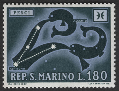 SCG11838 - San Marino 1969 Zodiac Constellations Set – Pisces, Capricorn & Aquarius