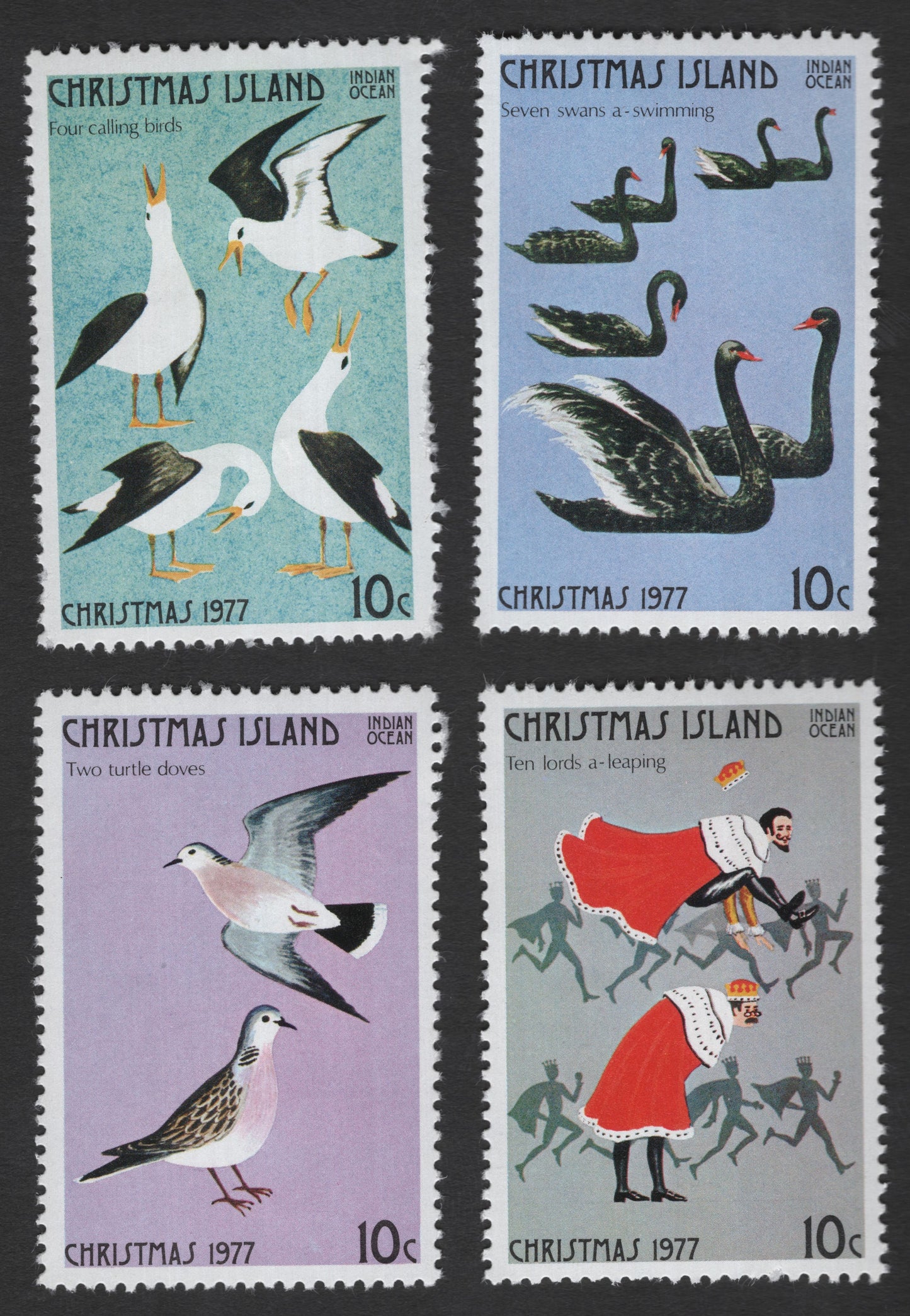 SCG11842 - Christmas Island 1977 Christmas – Twelve Days of Christmas Series (Bird & Carol Themes)