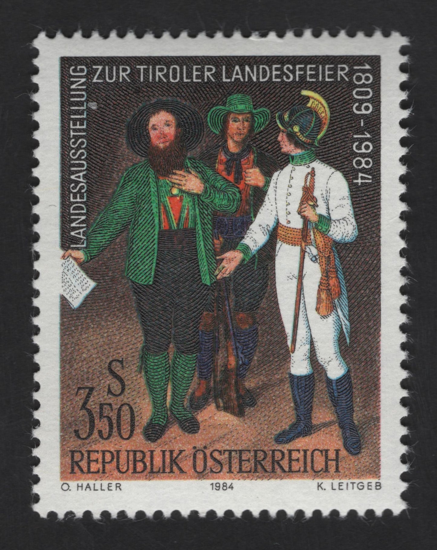 SCG13592 - Austria 1984 – Tyrolean Provincial Celebration 1809–1984 Stamp (3.50 Schilling)