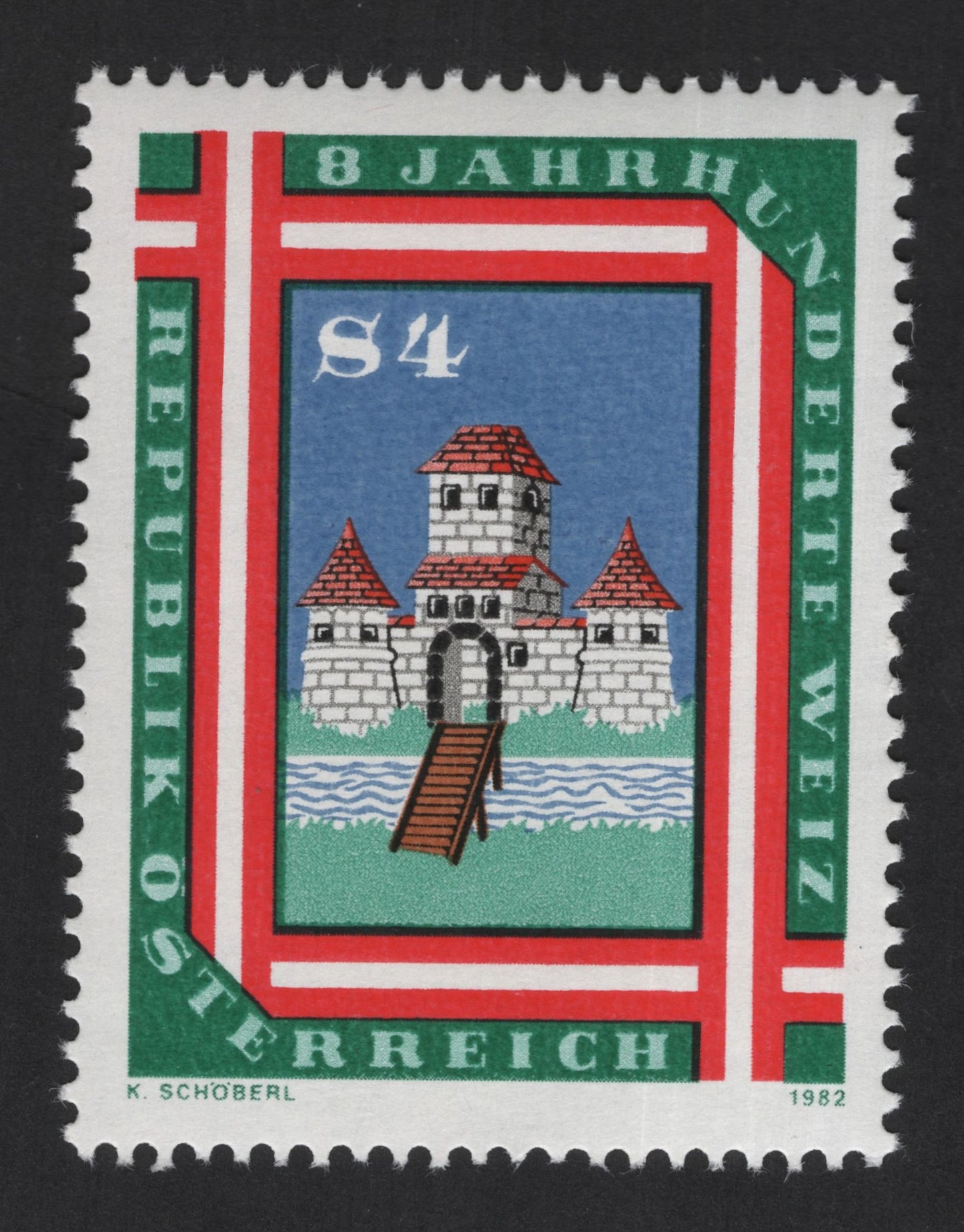 SCG13585 - Austria 1982 – 4 Schilling “800 Years Commemoration” Castle Stamp