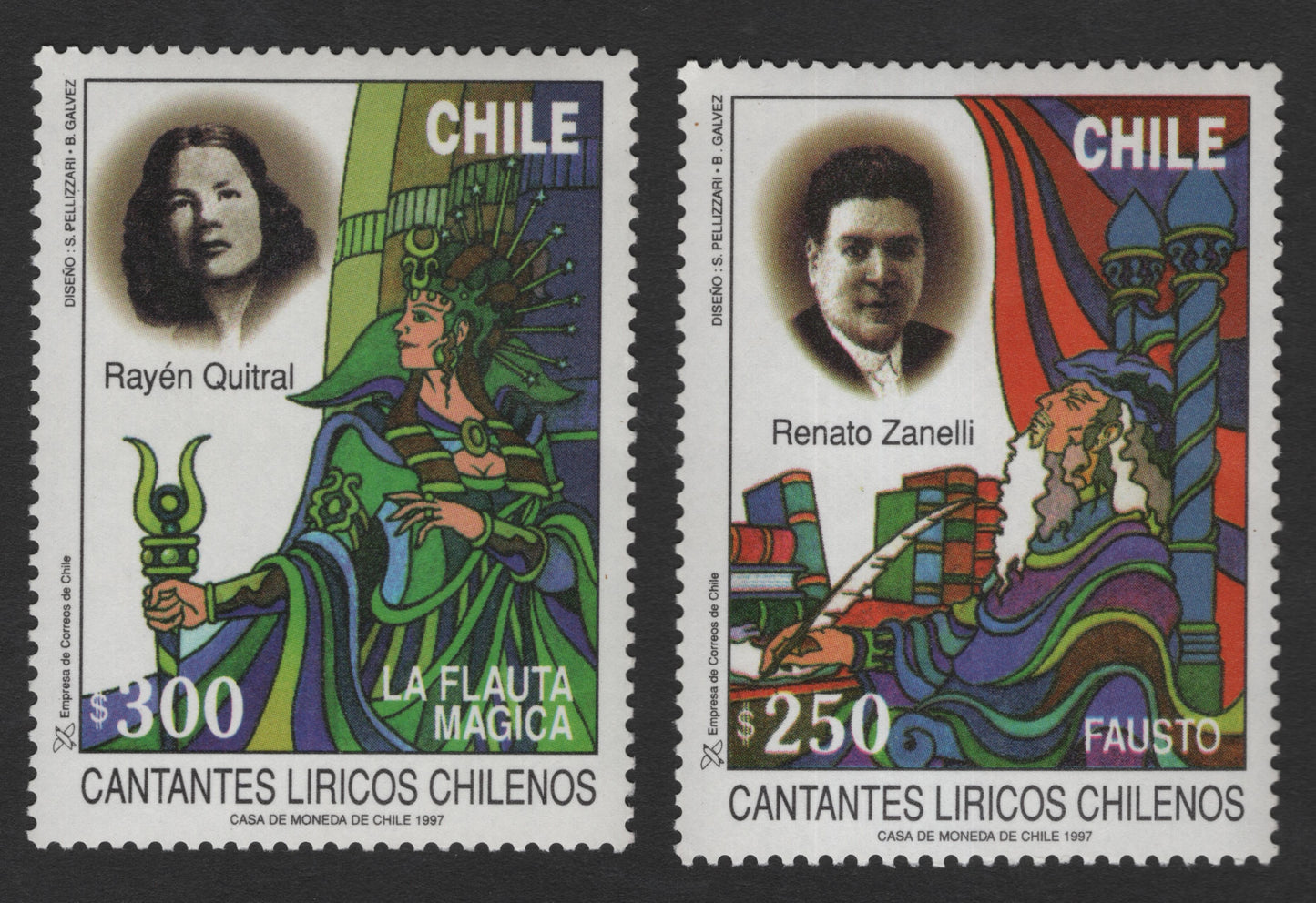 SCG11843 - Chile 1997 – Chilean Lyrical Singers Opera Stamp Pair