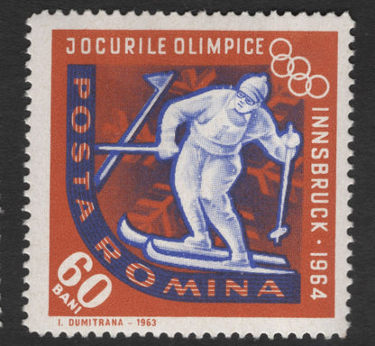 SCG11840 - Romania 1964 Innsbruck Winter Olympics Complete Stamp Set (Jocurile Olimpice)