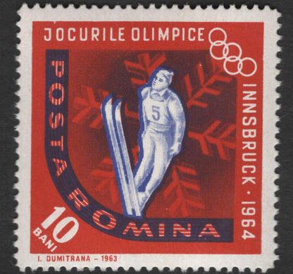 SCG11840 - Romania 1964 Innsbruck Winter Olympics Complete Stamp Set (Jocurile Olimpice)