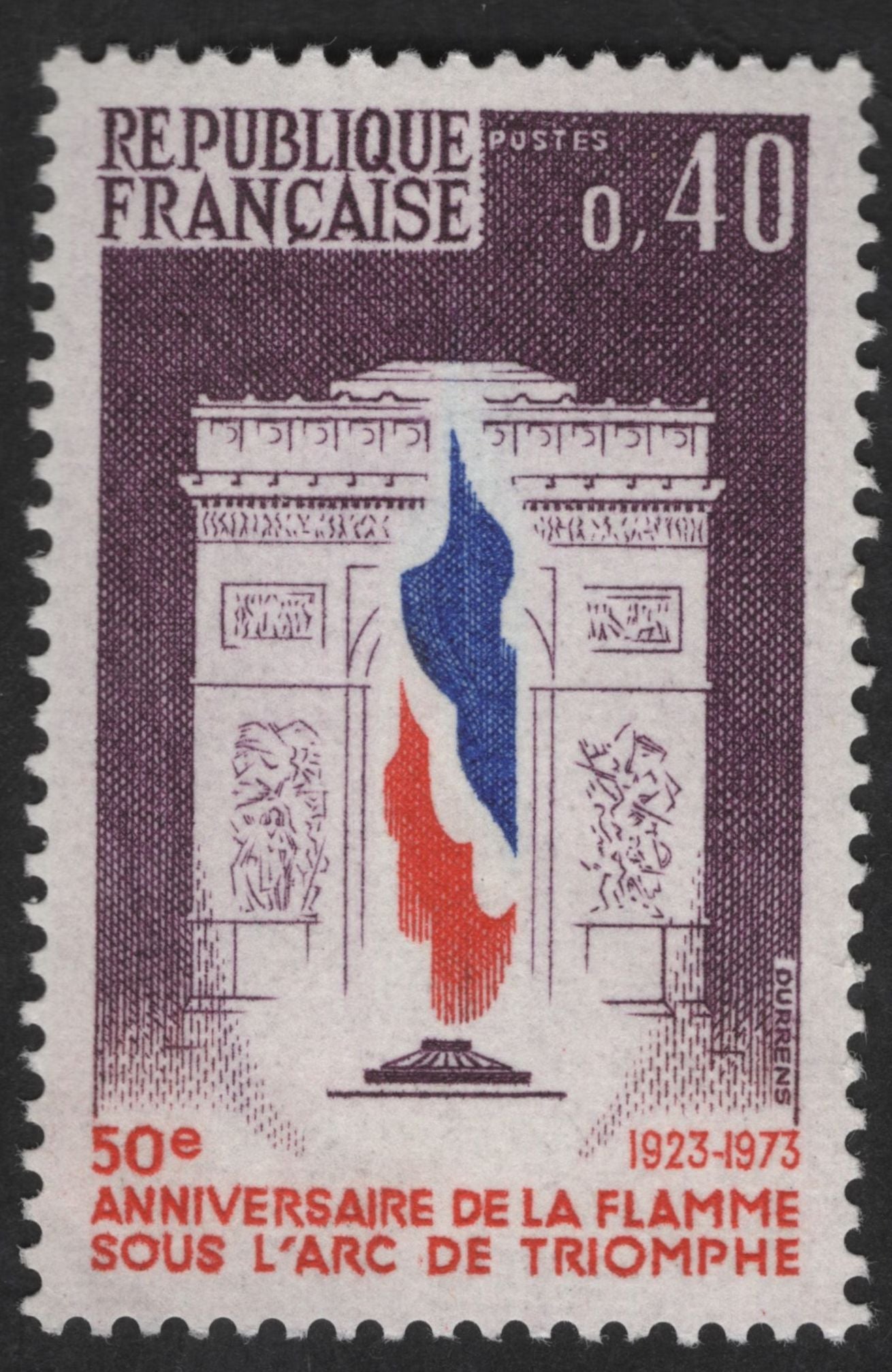 SCG13073 - France 1973 – 50th Anniversary of the Eternal Flame, Arc de Triomphe (0,40F)