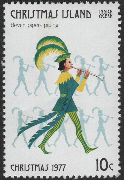 SCG11841 - Christmas Island 1977 “Twelve Days of Christmas” Illustrated Stamp Set (10c Values)