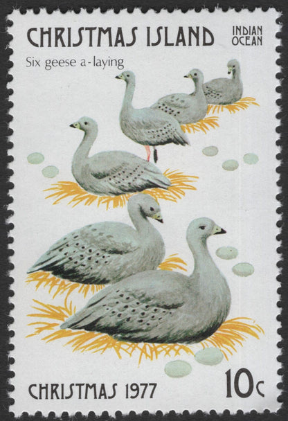 SCG11841 - Christmas Island 1977 “Twelve Days of Christmas” Illustrated Stamp Set (10c Values)