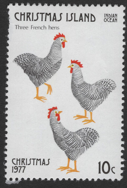SCG11841 - Christmas Island 1977 “Twelve Days of Christmas” Illustrated Stamp Set (10c Values)