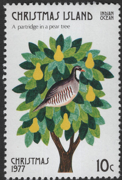 SCG11841 - Christmas Island 1977 “Twelve Days of Christmas” Illustrated Stamp Set (10c Values)