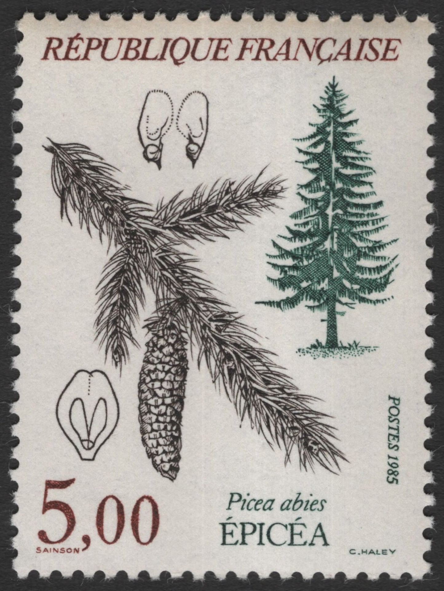 SCG11846 - France 1985 Native Forest Trees Definitive Set