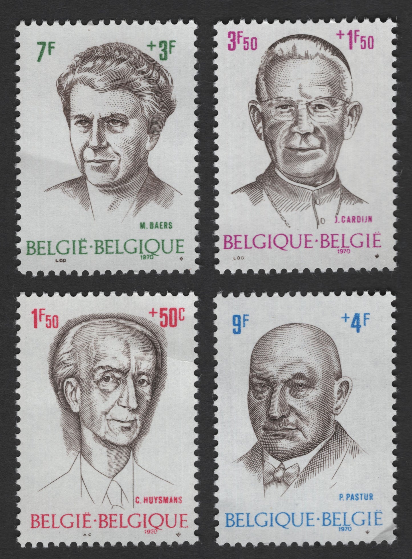 SCG11847 - Belgium 1970 Belgian Personalities Semi-Postal Charity Set