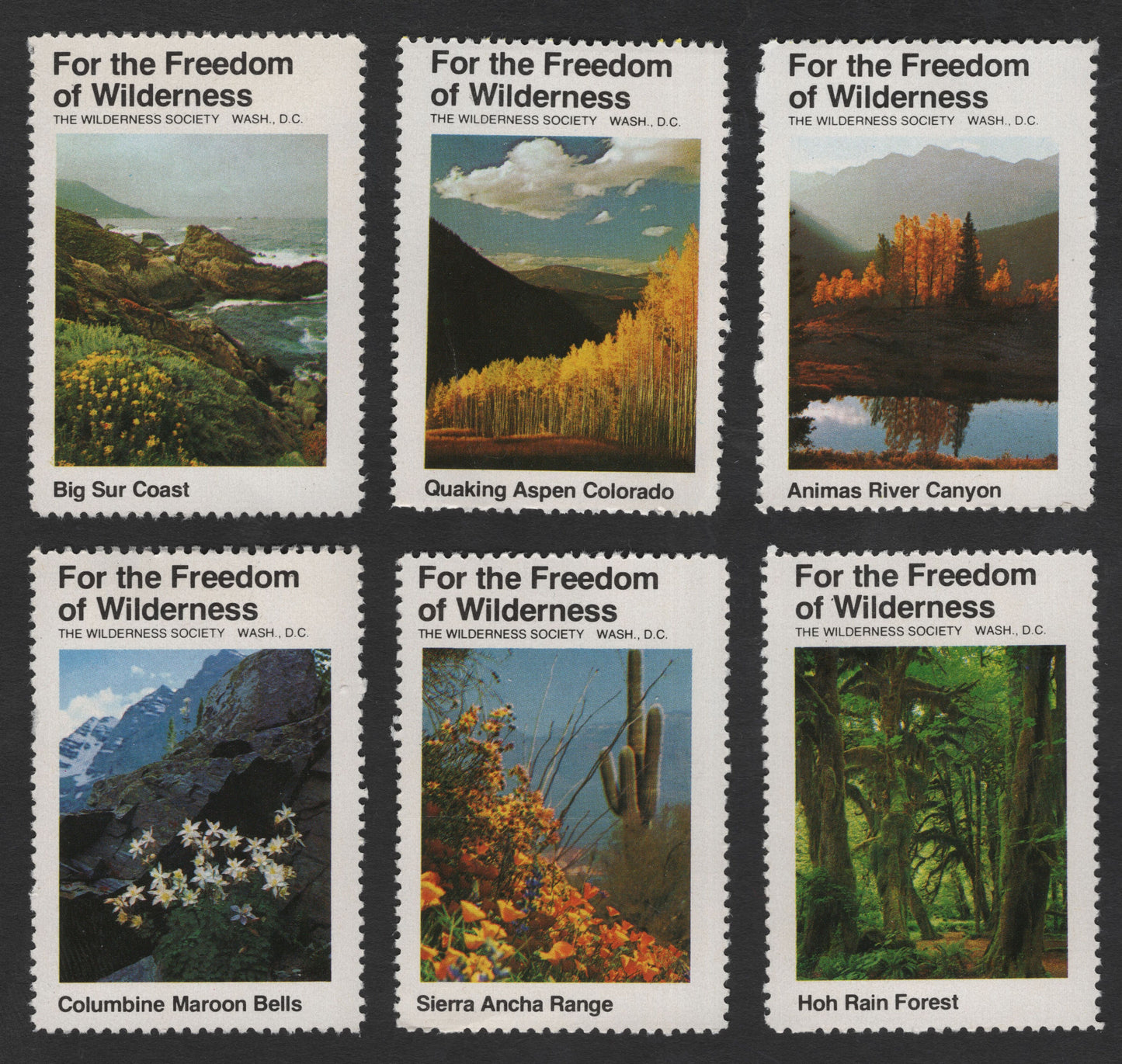 SCG11849 - USA – “For the Freedom of Wilderness” Scenic Conservation Poster Stamp Set