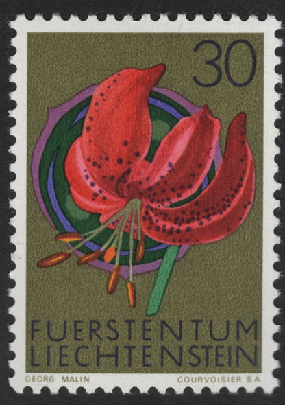 SCG13078 - Liechtenstein 1967 – Artistic Flowers Series (Set of 4)