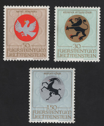 SCG13084 - Liechtenstein 1967 Chur Ecclesiastical Seals – 30 Rp, 50 Rp & 150 Rp Set
