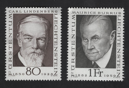 SCG13085 - Liechtenstein 1967 – Carl von Lindenberg & Maurice Burrus Commemorative Set