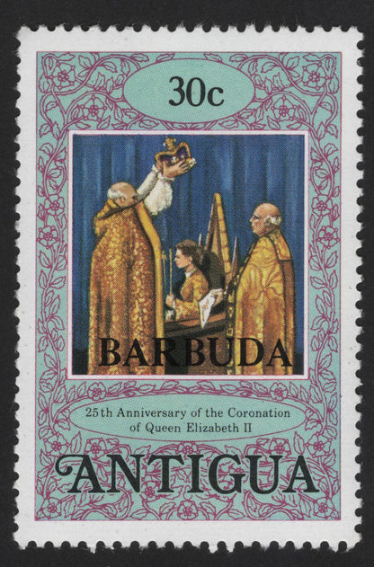SCG13081 - Antigua (Barbuda Overprint) 1978 – 25th Anniversary of Queen Elizabeth II Coronation Set