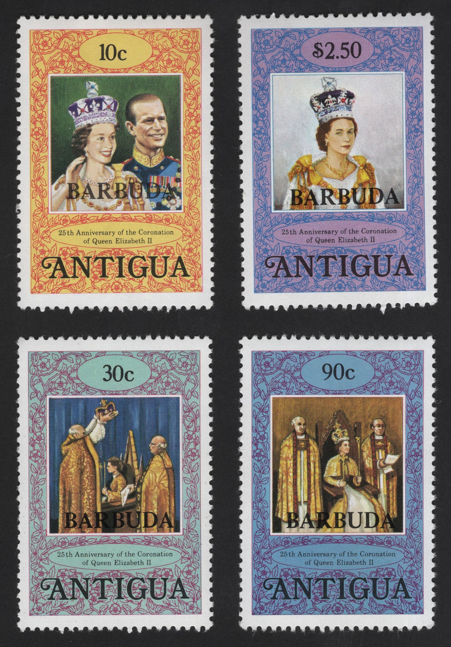 SCG13081 - Antigua (Barbuda Overprint) 1978 – 25th Anniversary of Queen Elizabeth II Coronation Set