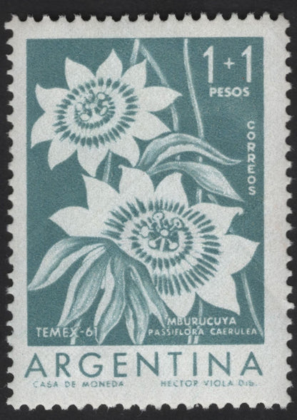 SCG13082 - Argentina 1961 – Native Flowers (TEMEX-61) Semi-Postal Set